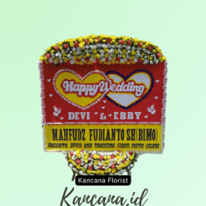 Papan Bunga Happy Wedding